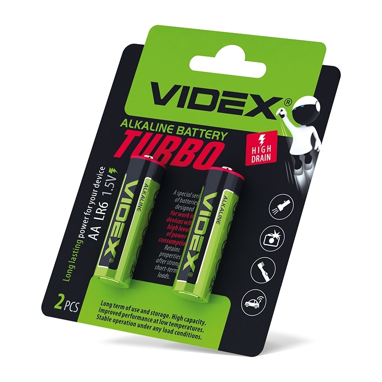 Батарейка щелочная Videx Turbo LR6 AA пальчиковая